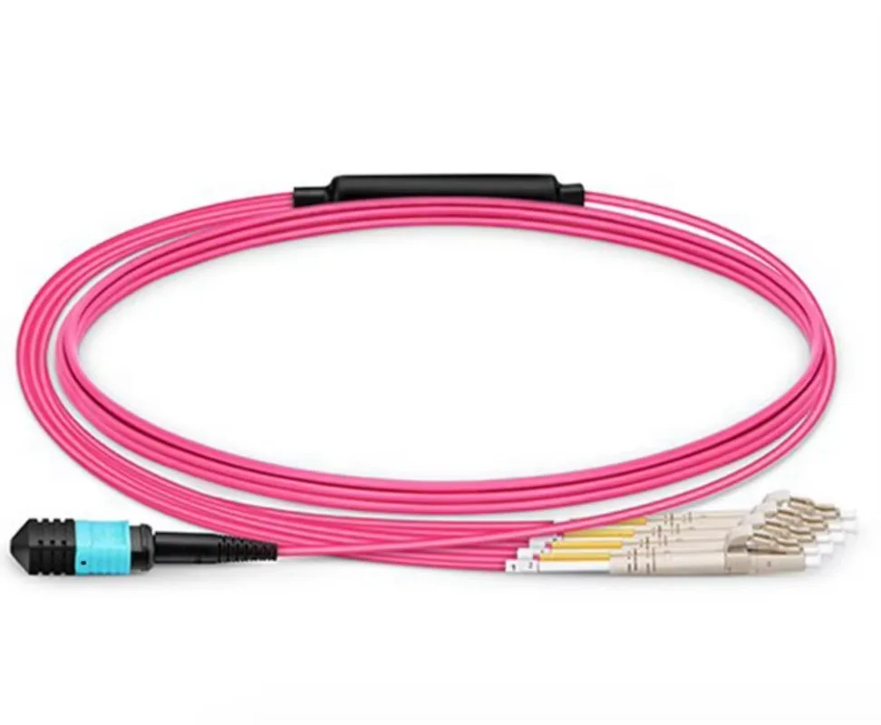 OM4 MPO-LC Multimode Fiber Optic Patch Cable for Data Center Use High Performance Compatible