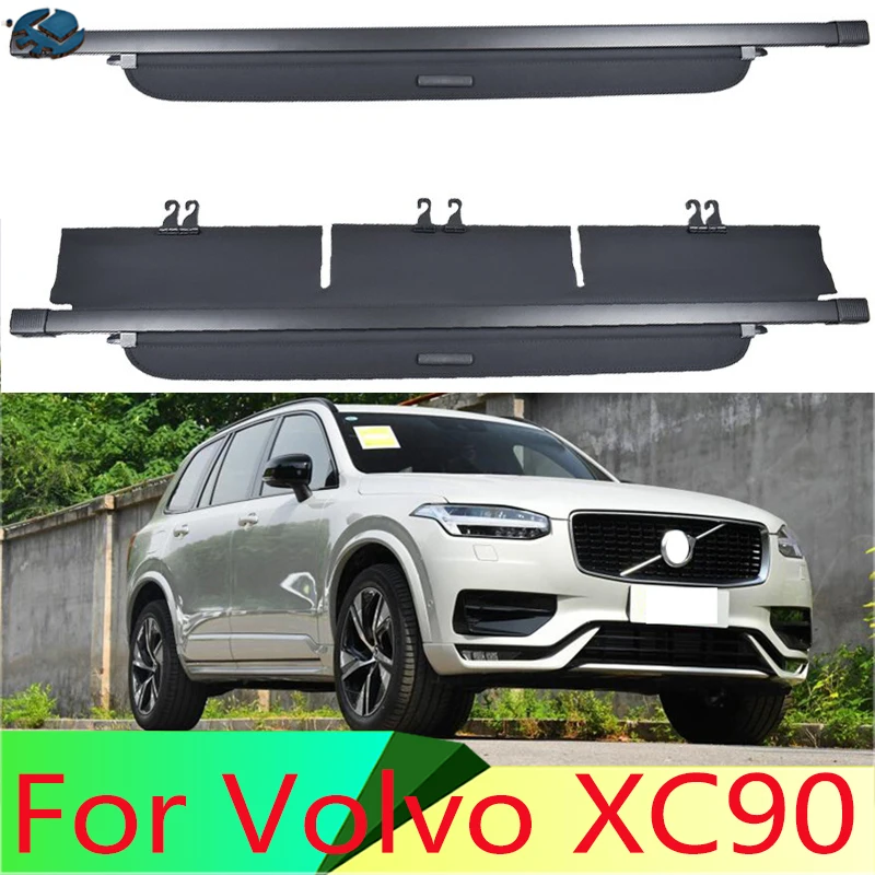 For Volvo XC90 Aluminum+Canvas Rear Cargo Cover privacy Trunk Screen Security Shield shade Accessorie