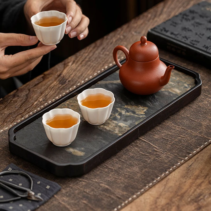 

Long Ceremony Tea Tray Wood Plates For Food Valet Office Chinese Walnut Tea Tray Plate Saucer Bandeja Madera Home Decorationgs