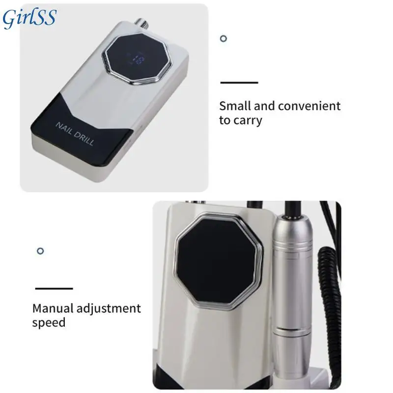 Máy khoan móng tay không dây nhỏ gọn Máy đệm móng điện chuyên nghiệp với bit và đế để định hình đánh bóng đánh bóng T4MB