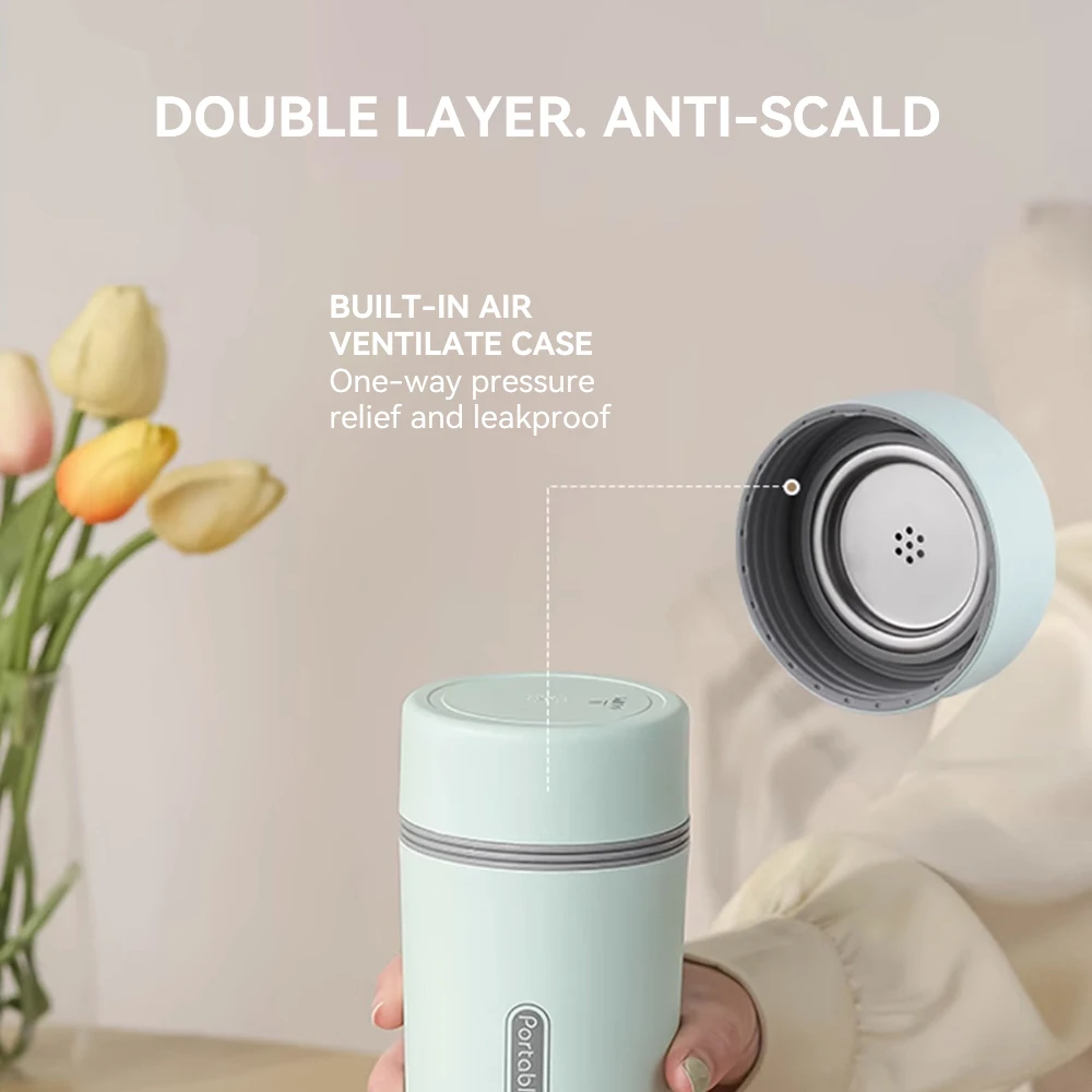 Hervidor de agua portátil de viaje, 350ml, Material de acero inoxidable 304, calentamiento eléctrico Digital, Control de temperatura de 4 secciones
