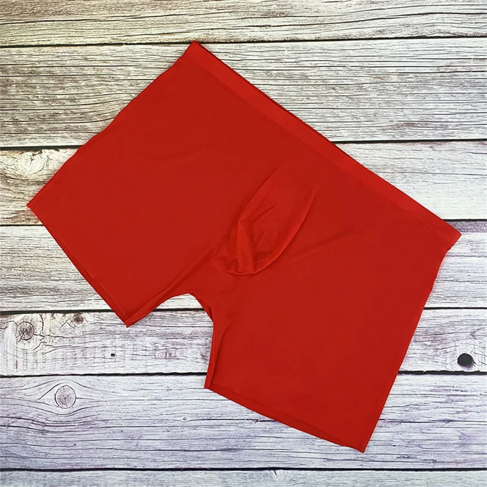 Ice Silk Men Boxershorts Ultrathin Breathable Seamless Underwear Smooth Comfort Summer Boxers Panties Male Underpants Plus Size