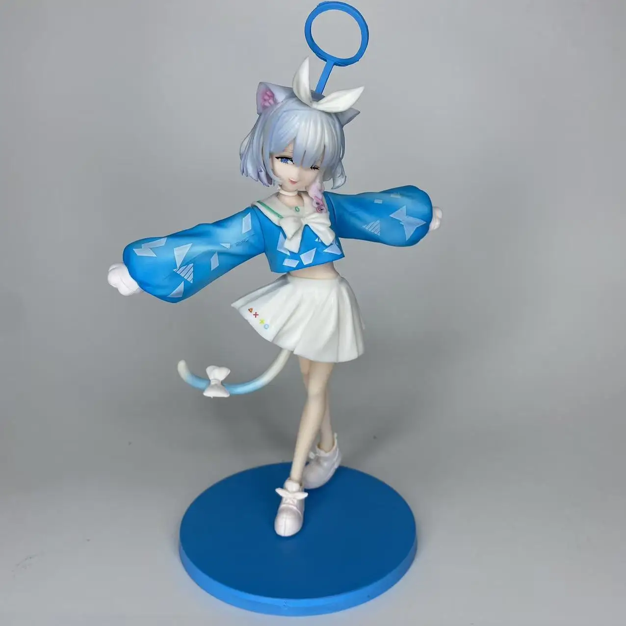 الملفات الزرقاء الأزرق ماجي القط أرونا اليدوية أنيمي نموذج الهيكل الحلي لطيف الكرتون الديكور