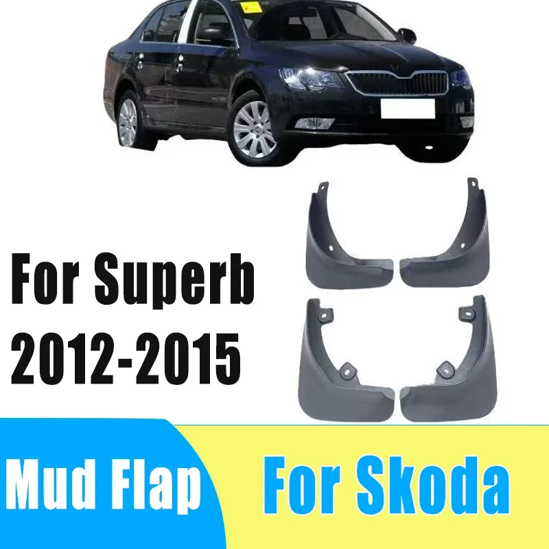

4pcs Auto Tire Mudguard Waterproof Prevent Mud Splashing Car Mud Flap Fender Trim Accessories For Skoda Superb 2012-2015 2014