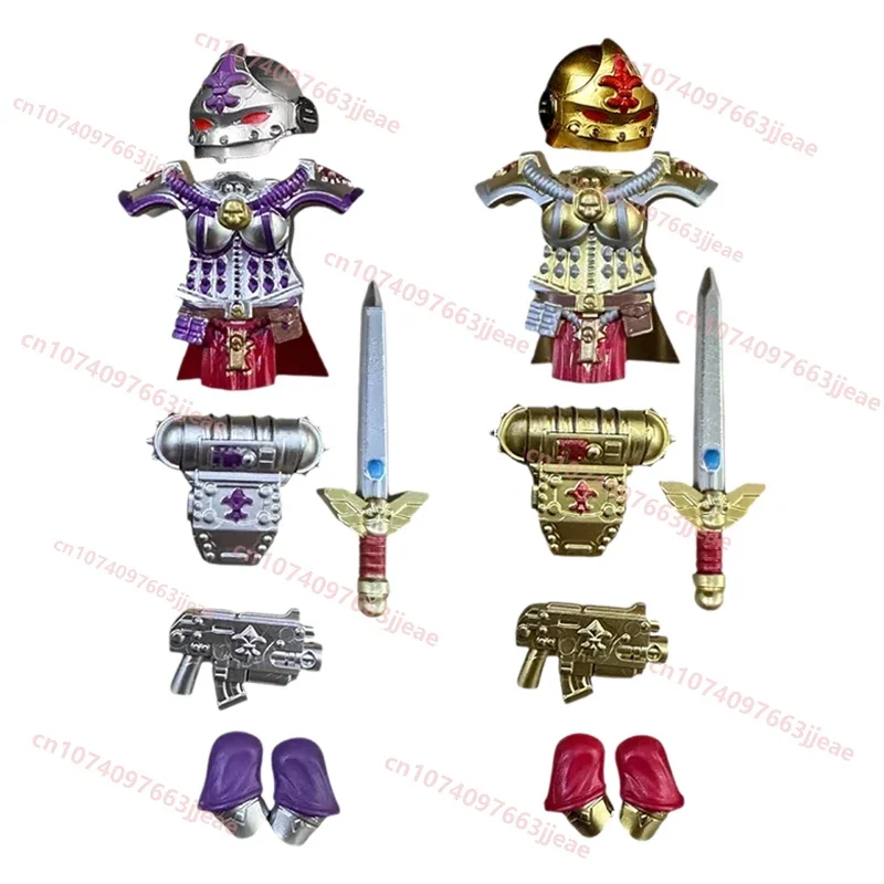 NEW Golden Warrior Girl Bricks Mecha Silvery Black Warrior Girls Soldier  Building Blocks Decor Model Doll Collcetion Toy Gift