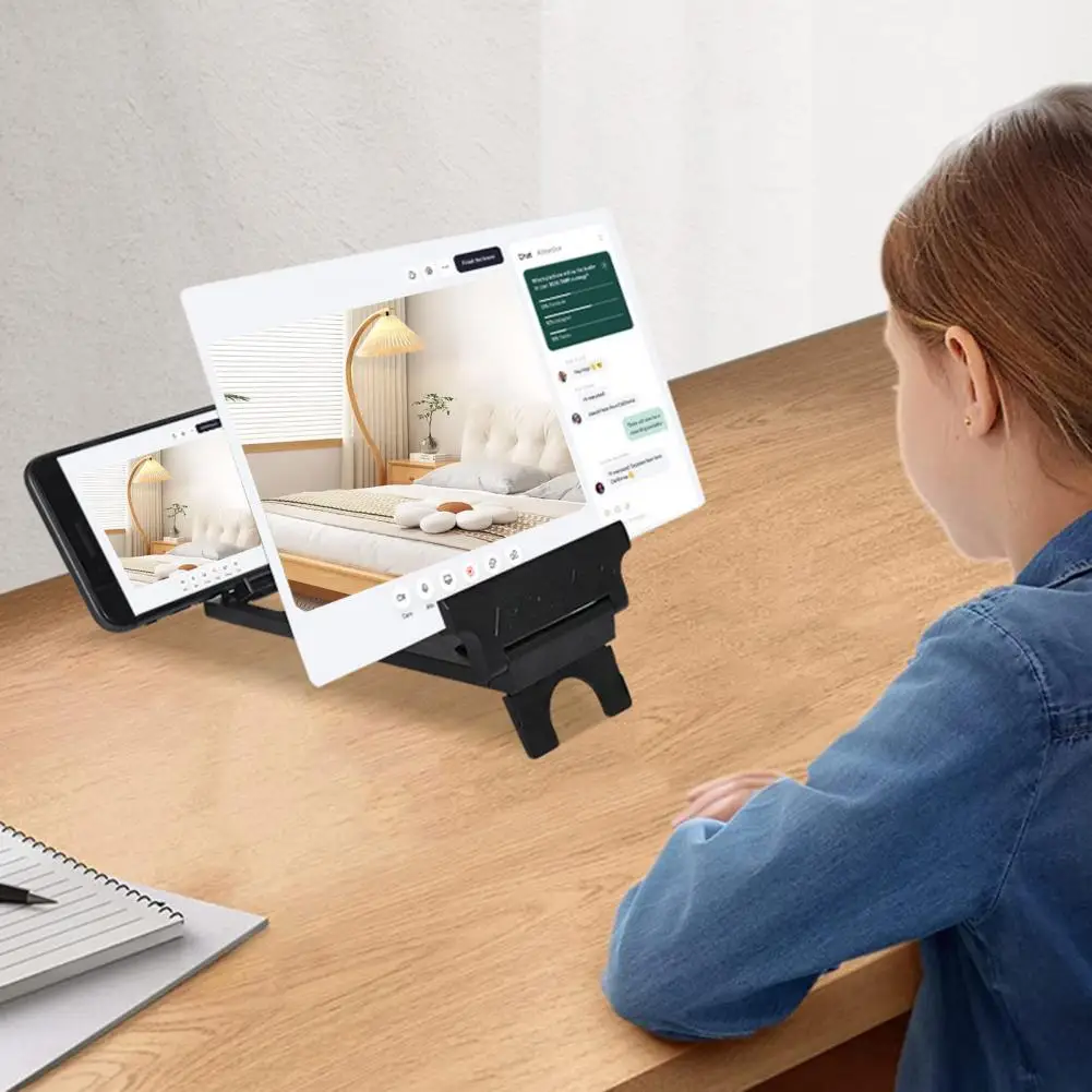 Hd-compatible Zoom Optics Enhance Viewing Experience with Anti-radiation Phone Screen Magnifier 3d Movie Video Stand for Reduced