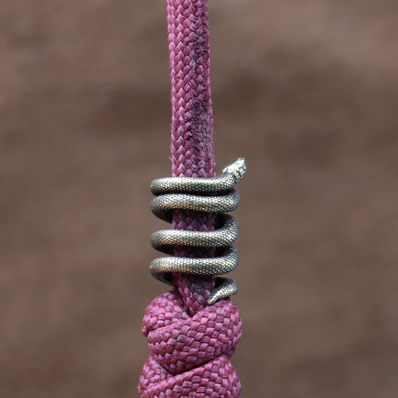 بيثون الأفعى النحاس سكين الخرز DIY EDC Paracord المنسوجة الحبل مظلة خارجية حبل أساور المعلقات مجوهرات اكسسوارات #5