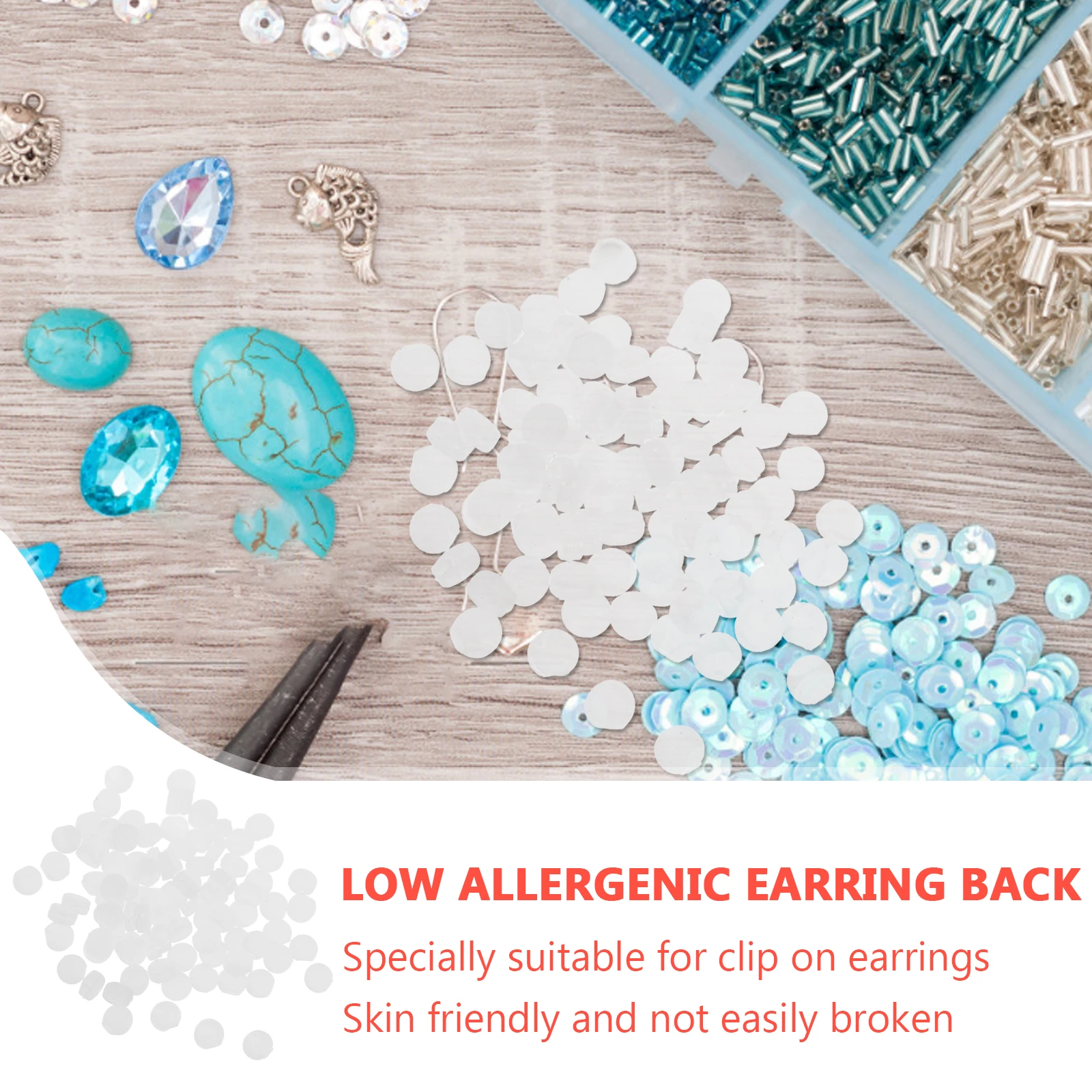 

Ear Clip Pads Protective for on Earrings Soft Transparent Silica Gel Back Child