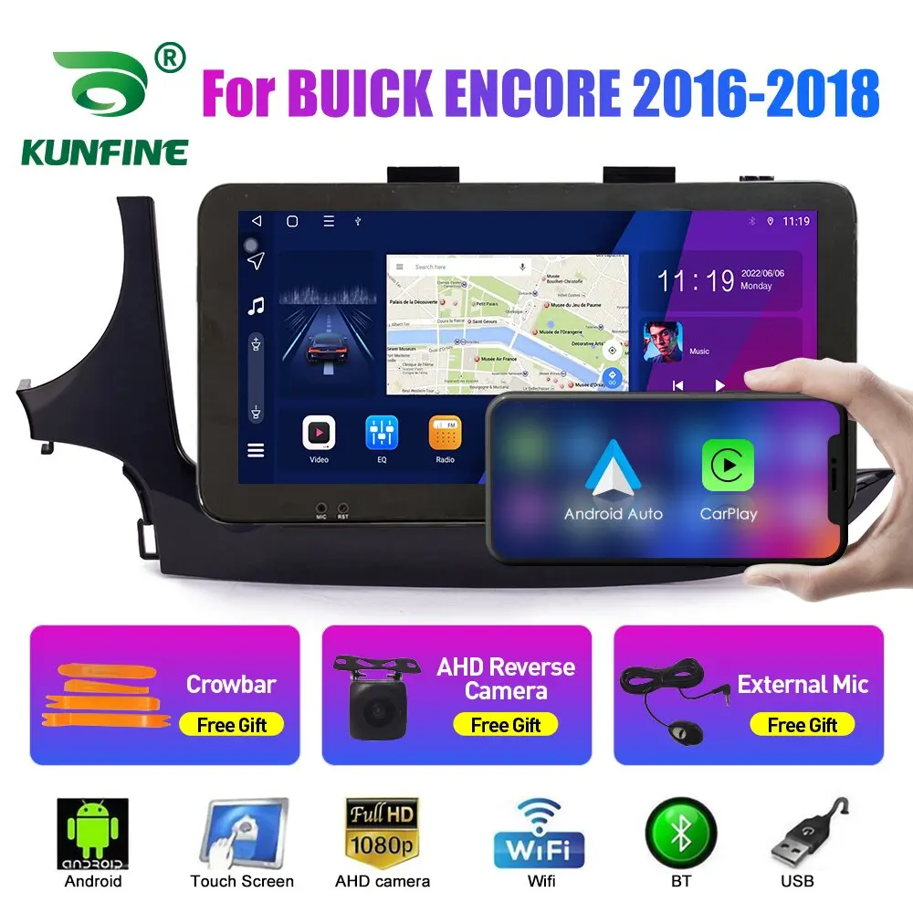 

10,33-дюймовый автомобильный радиоприемник для BUICK ENCORE 16-18 2Din Android, восьмиядерный автомобильный стерео DVD, GPS-навигатор, плеер, QLED-экран Carplay