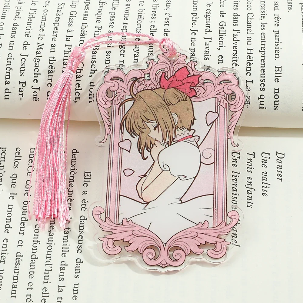 Cartoon Card Captor Sakura Bookmark Anime Tassels Stationery Supplies Reading Book Page Mark for Students Teachers Gifts