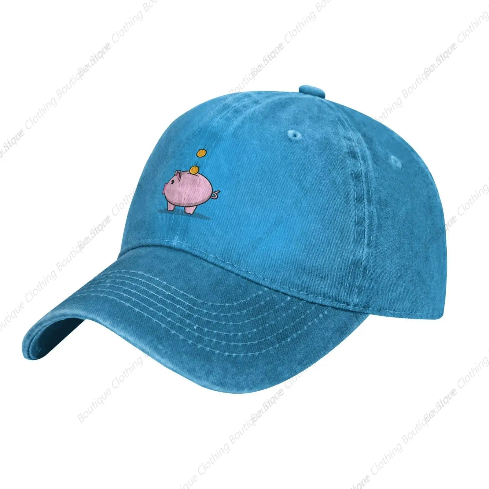 Cute Piggy Piggy Bank Baseball Cap for Men Women Hat Vintage Cowboy Hats Adjustable Trucker Caps Blue