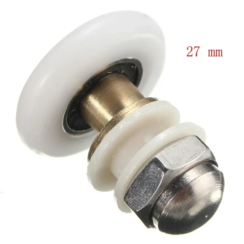 4pcs 23/25/27mm 교체 황동 욕실 샤워 도어 롤러 러너 유리 슬라이딩 도어 휠 풀리