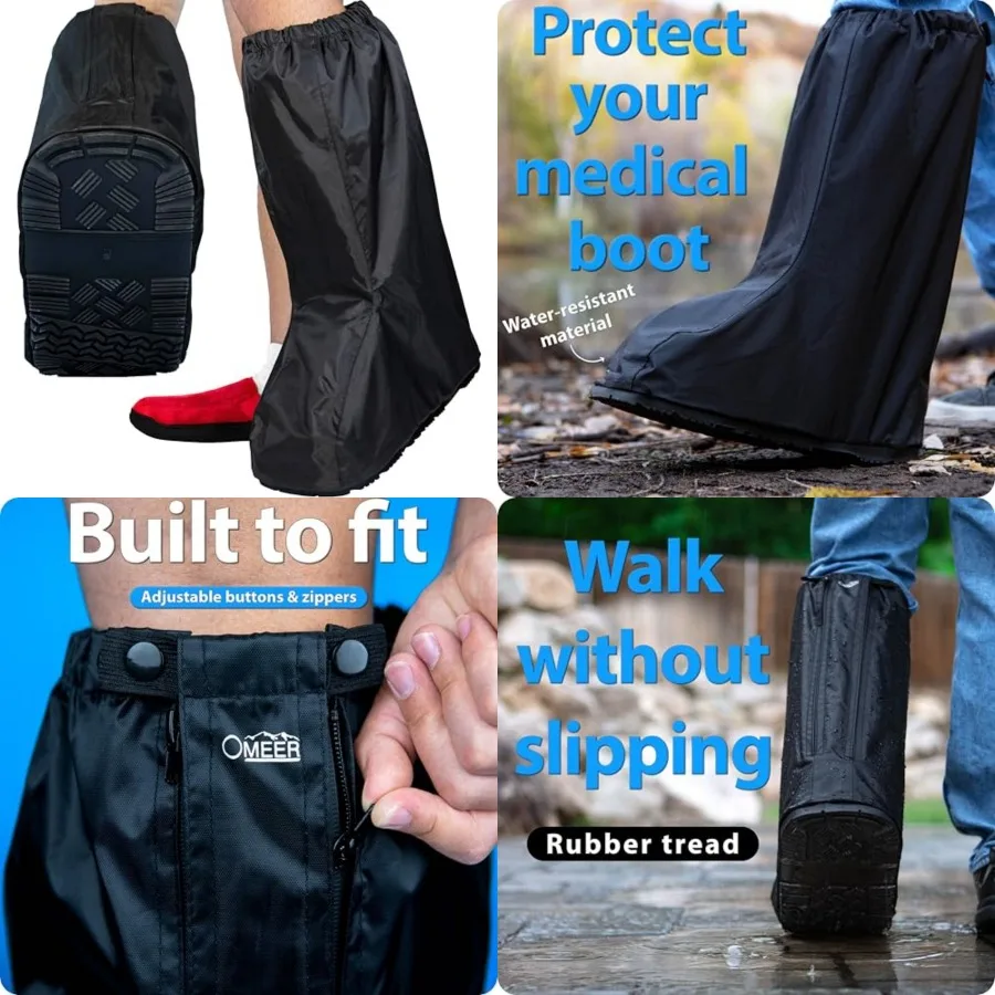 

Water Resistant Walking Boot Cover for Medical and Orthopedic Boots With Anti-Slip, Heavy Duty Sole, Rain and Snow Resistant Me