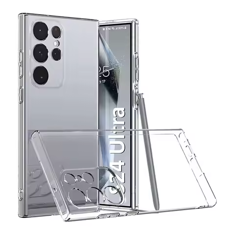 Original Transparent Silicone Soft Case for Samsung Galaxy S25 S24 S23 S22 S21 Ultra Plus FE Luxury Ultra Thin Clear TPU Bumper