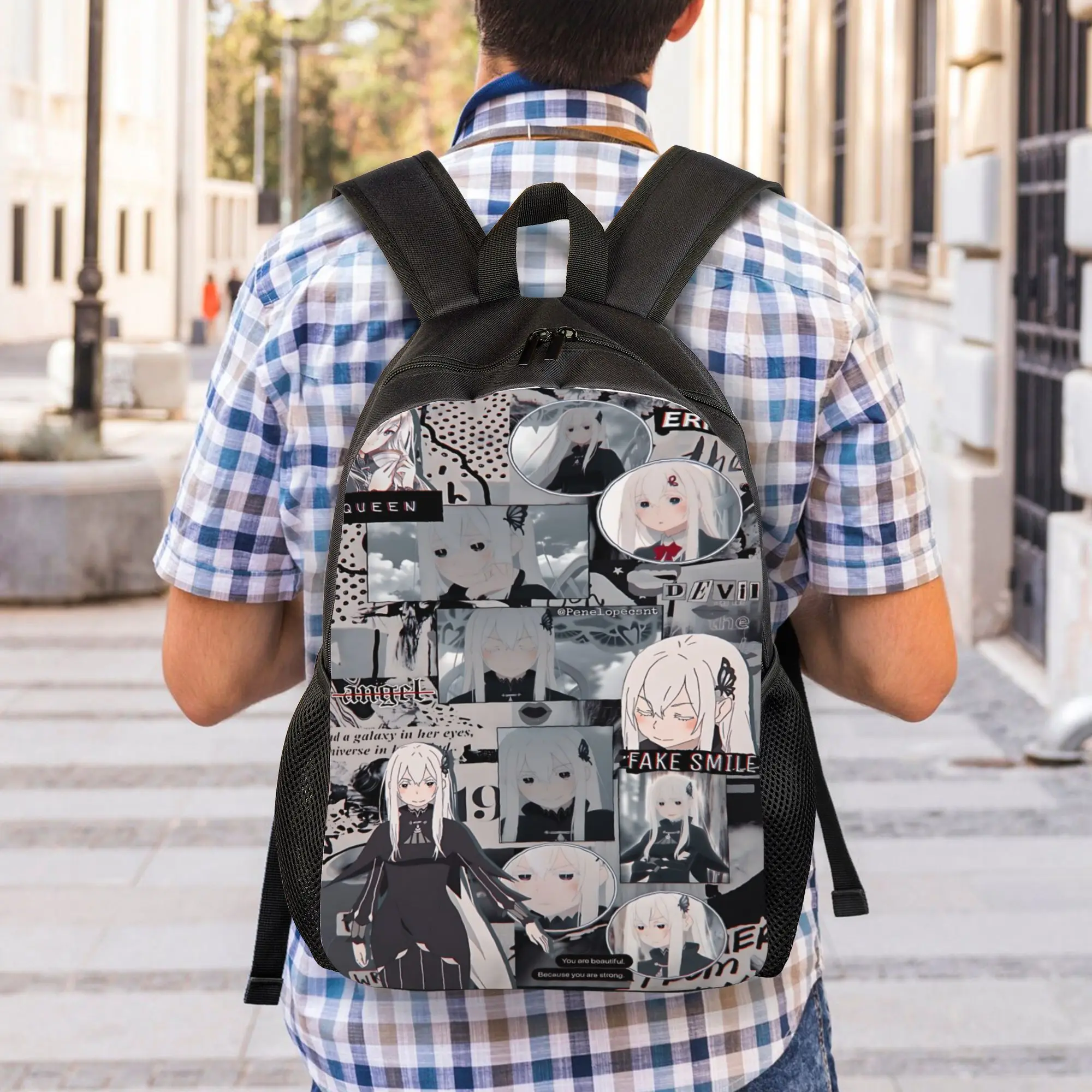 Fashion Re ZERO Anime Echidna Backpacks Its Bag  mochila High School Retro Washable Rucksack