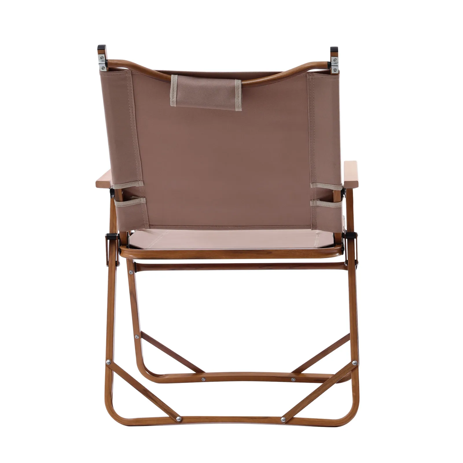 Outdoor Portable Camping Folding Chair - (Kemet Chair Large+wood Grain Aluminum Tube+600d Oxford Cloth) - Khaki Oxford Cloth