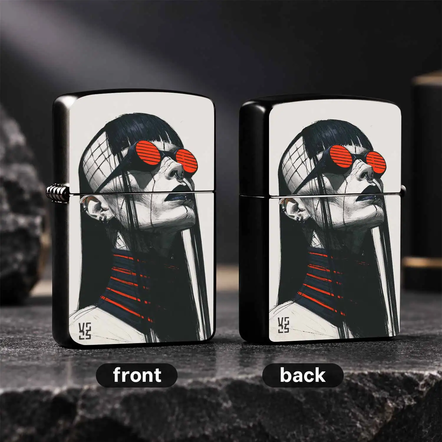 Cyber Stylish Figure Printed Lighter, Trendy Avant-Garde Art Accessory For Daily Carry, Ideal For Outdoor Camping, Lighting Candles And Incense, Unique Practical Holiday Gift For Friends And Cyber Enthusiasts A Humorous And Interesting Ligh