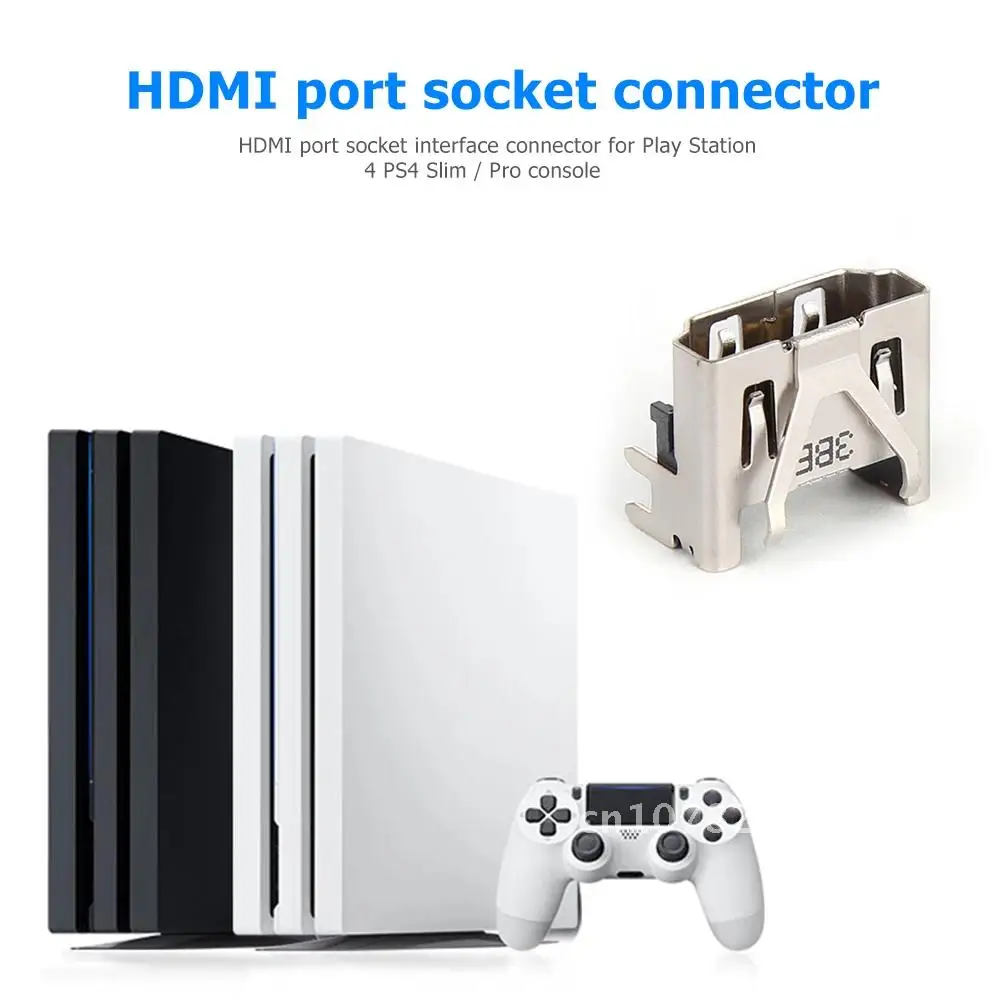 Metal Connector Console 2021 NEW For HDMI-compatible Port Socket Interface Connector Replacement for PS 4 PS4 Slim Pro