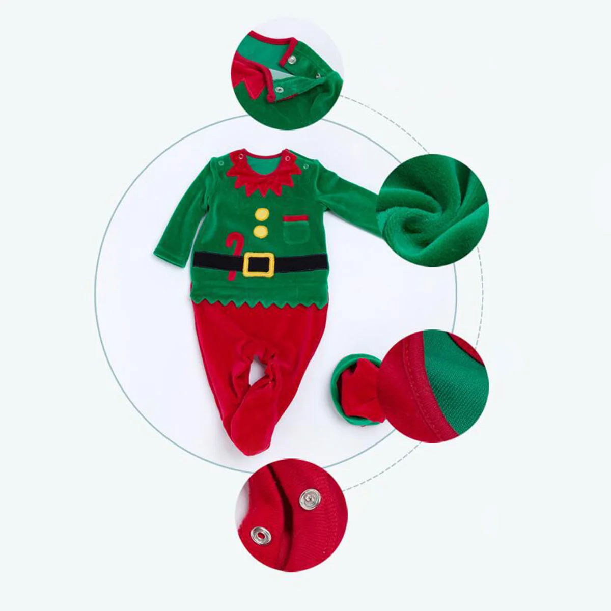 

Baby Christmas Suit Cotton Romper Infant Jumpsuit Long Sleeve Size 59 Thick Warm Christmas Romper Baby Santa Outfit Holiday