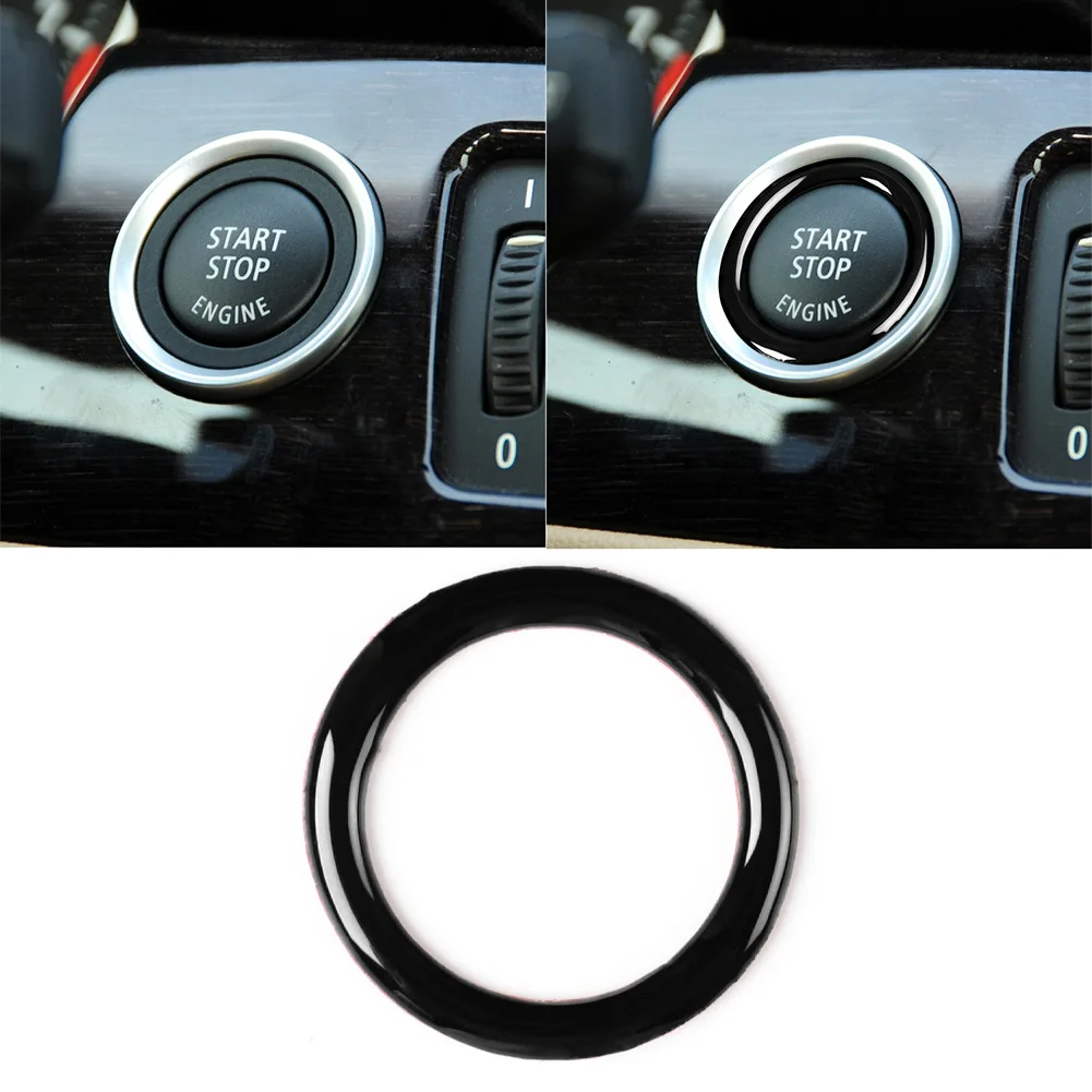 

1PCS Plastic Car Engine Start Stop Button Ignition Key Circle-Sticker Trim For BMW 3 Series Parts Accessories