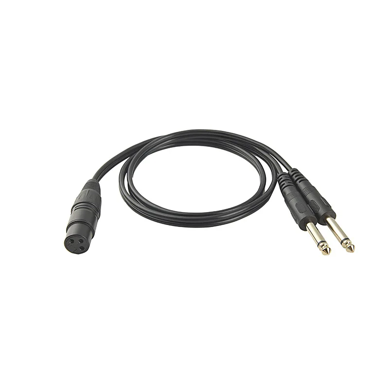 3 Pin XLR zrównoważony do 2x6.35mm (1/4 Cal) kabel 6.5mm dźwięk Mono z męskiego na męskie kabel TRS do mikrofonu, platformy, DJ Pro