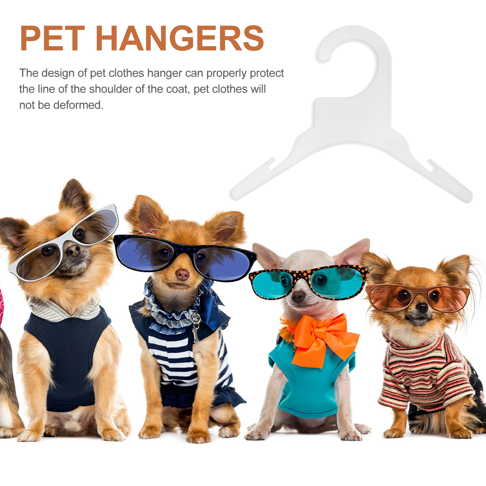

10pcs Pet Clothes Hanger Plastic Small Dog Clothing Rack Lightweight Portable Coat Hanger For Indoor Outdoor Mini Pet