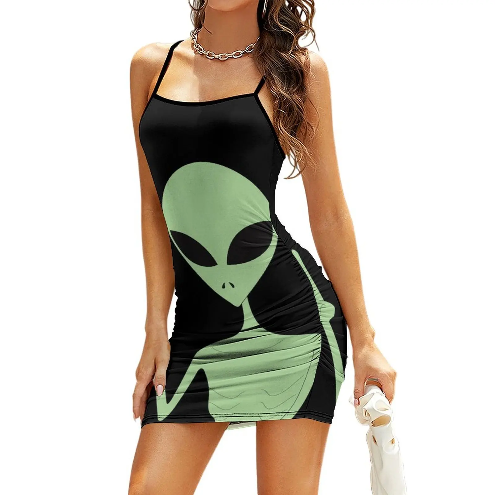 Peace Alien Sling Dress Women long dress sexy dress clothes for women