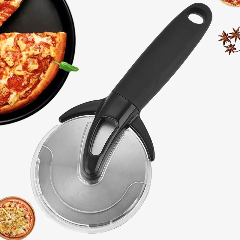 

Pizza knife with protective cover stainless steel multi-function pie cutter cutter Cutter Kitchen tools Plastic handle