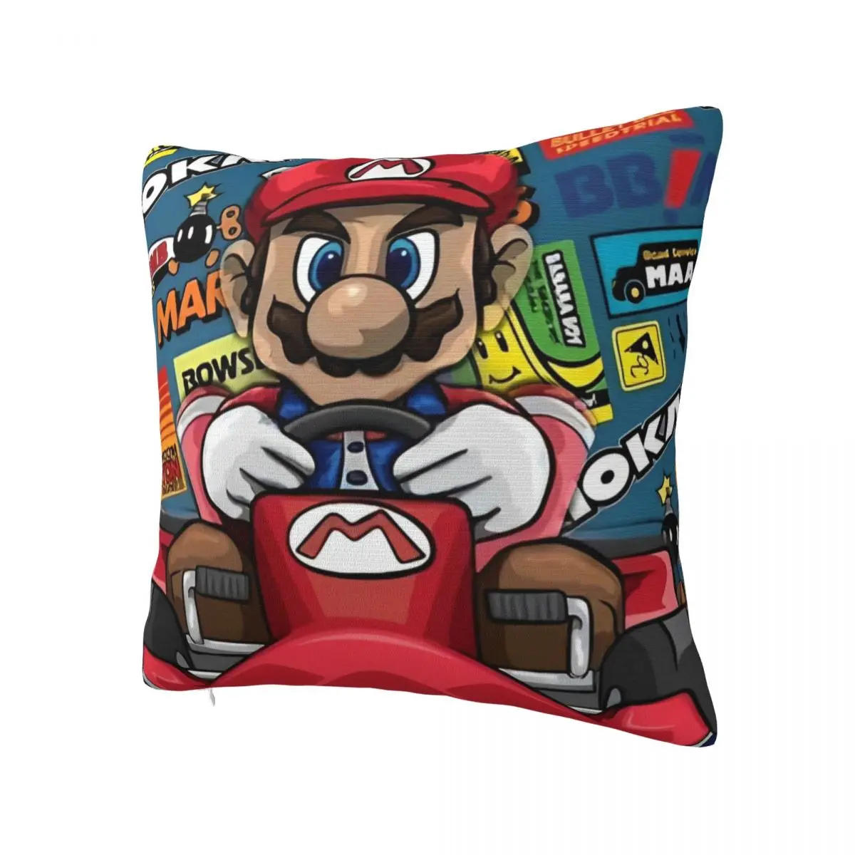 Cartoon M-Marioes-Bros Pillowcase Soft Fabric Cushion Cover Decorative Throw Pillow Case Cover Home Zippered 18''