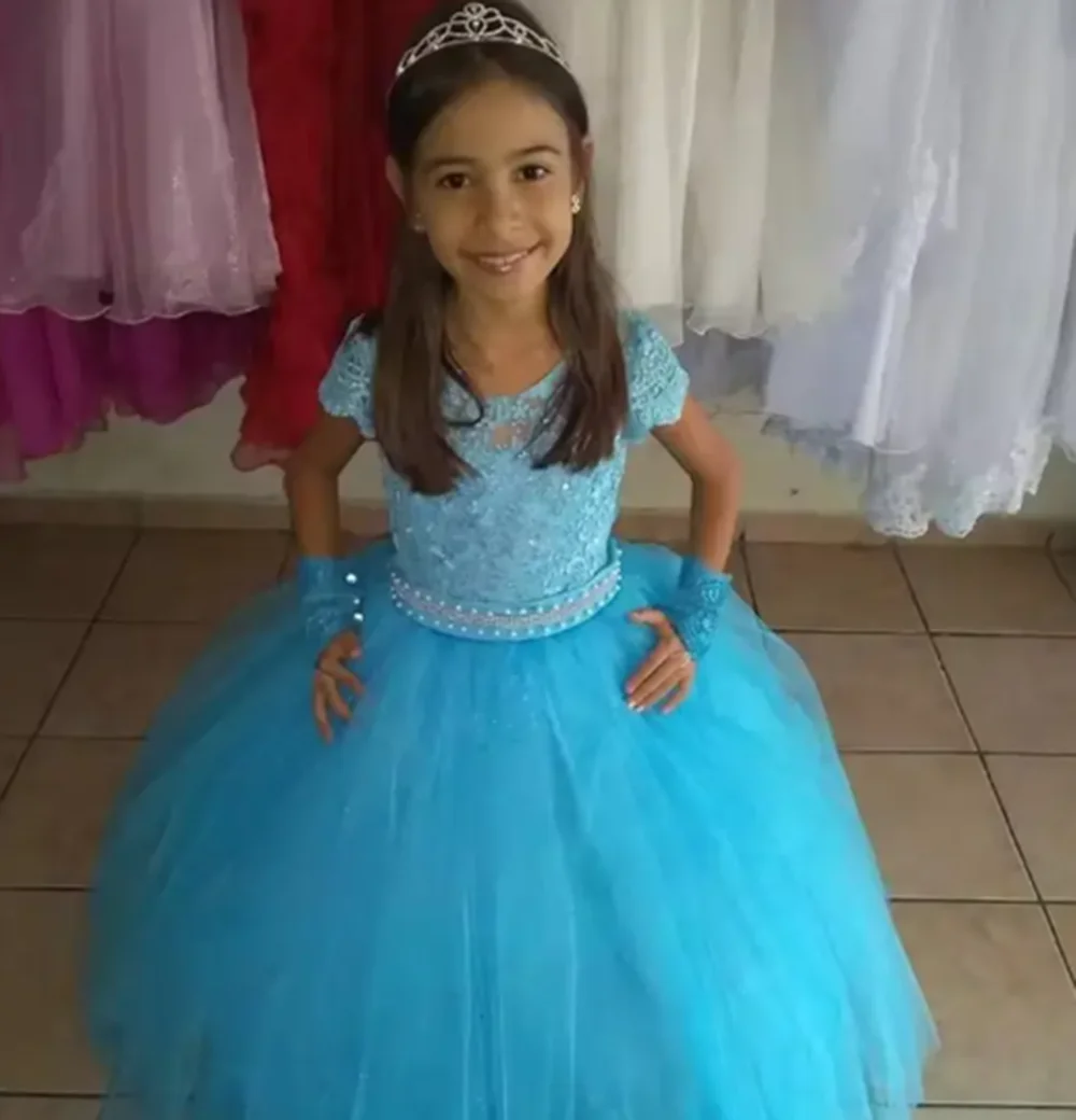 

Customized Royal Blue Flower Girl Dresses For Wedding Peals Floral Appliques With Bow Kids Banquet Birthday Party Pageant Gown