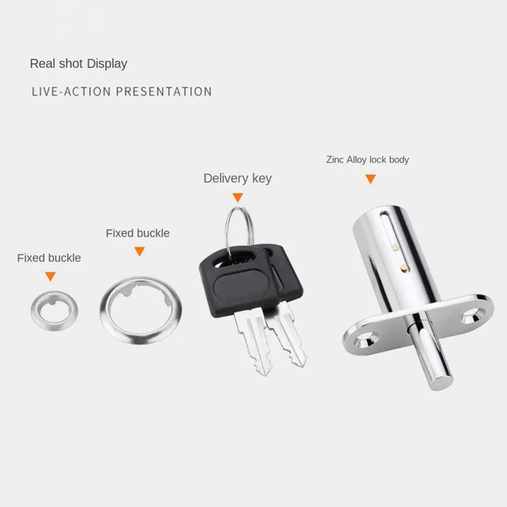 New Zinc Alloy Sliding Door Locks With Keys Lengthening Window Security Lock Hardware Antitheft Cabinet Catches Cupboard