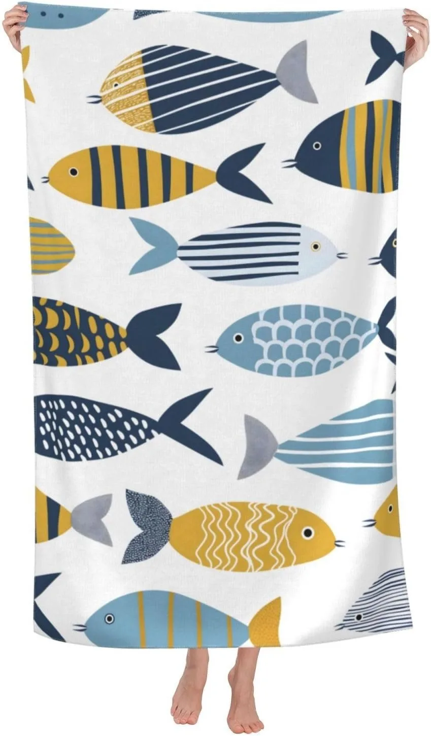 Colorful fish pattern Towel for Family stuffs friends Gifts Quick-Dry Sand free For Bath Yoga Tourism Beach Camping Swimming GYM