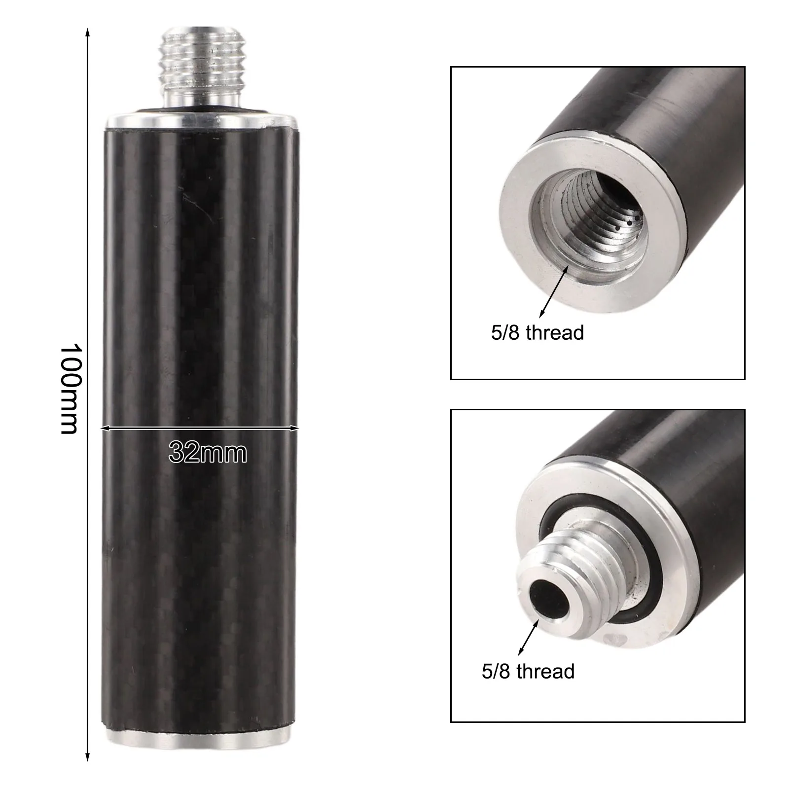 Carbon Fiber Pole Diameter 32mm with 5/8 x 11 Thread for Surveying GPS Rods Length 10 50cm Compatible with Standard Equipment