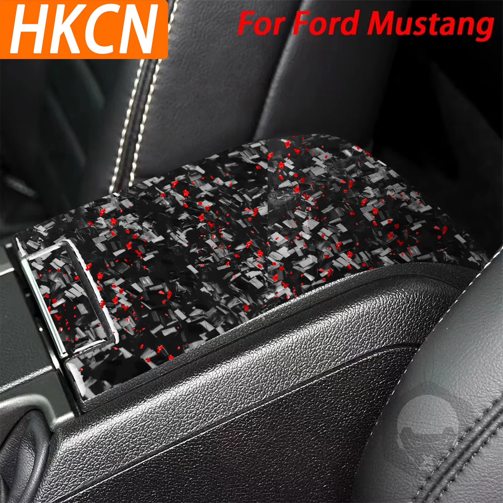 

For Ford Mustang Shelby 2009—2014 Car Accessories Carbon Fiber Central Armrest Box Panel Trim Cover Sticker Modification