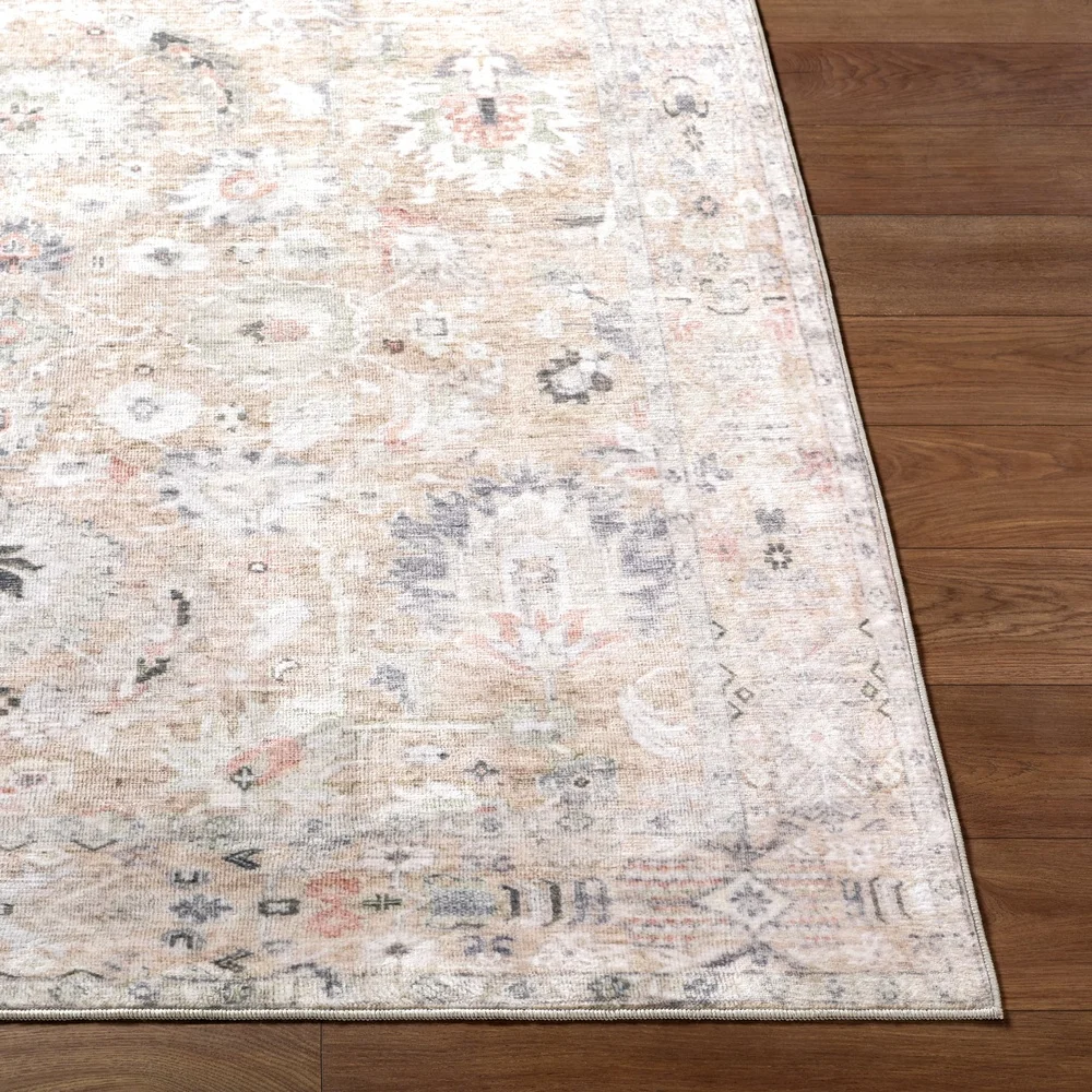 سجادة منطقة الأزهار العتيقة فائقة النعومة وقابلة للغسل منخفضة الكومة وسهلة العناية بلمسة داخلية ومساحة المعيشة #6