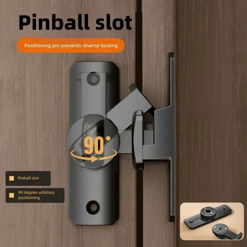 

Surface-Mounted No-Drill Sliding Door Lock Bolt Latch Anti-Theft Fastener for Bathroom And Hotel Security
