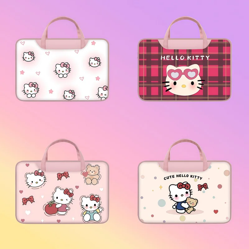 

Sanrio Hello Kitty, милая сумка для ноутбука 12, 14, 15, 16 дюймов, водонепроницаемая сумка для ноутбука со стежком для Macbook Air Pro Dell Xiaomi, Huawei, сумка