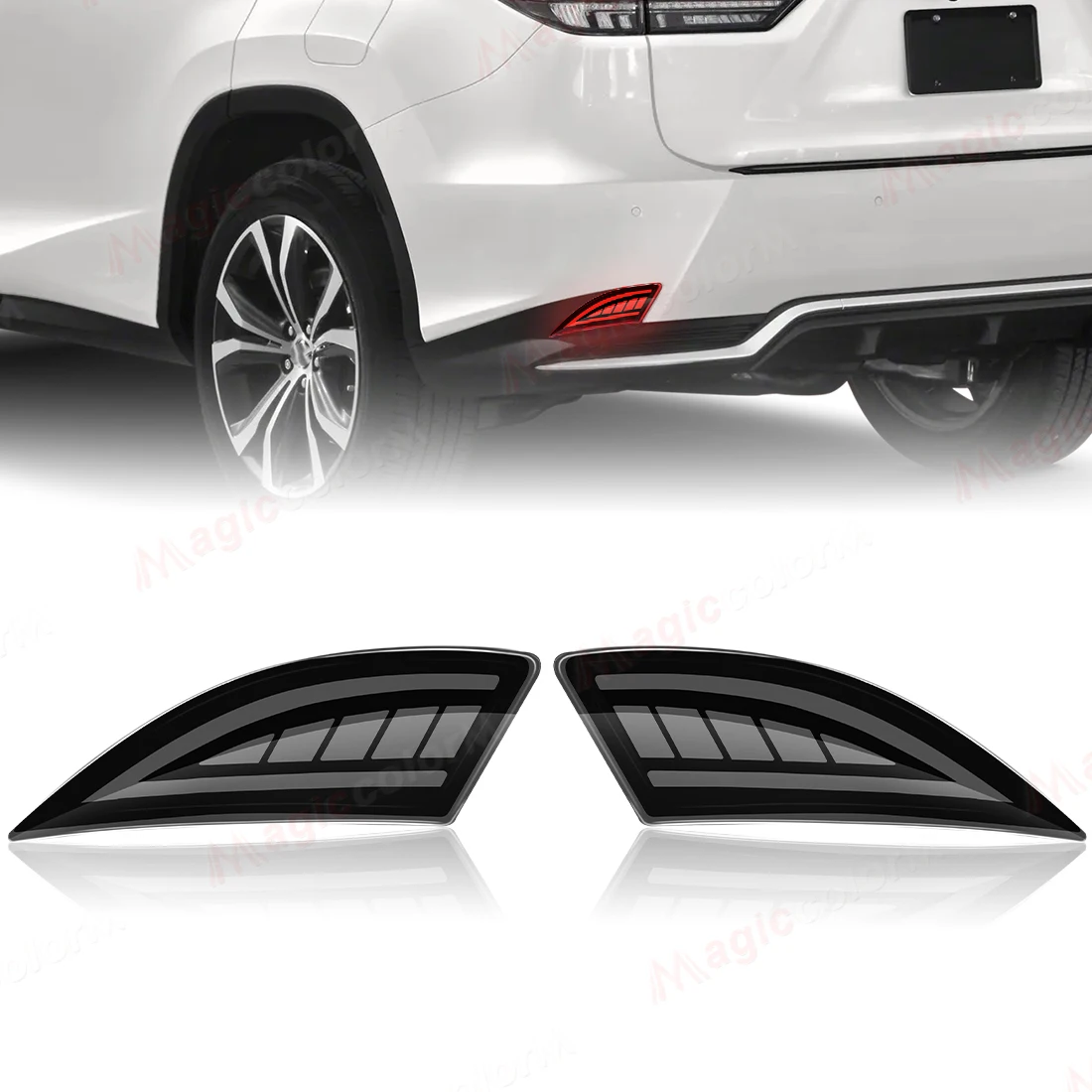 

Rear Bumper Reflector Lights For Lexus RX350 RX450h 2020 2021 2022 Driving Dynamic Turn Signal Brake Lamps Car Accessories 12V