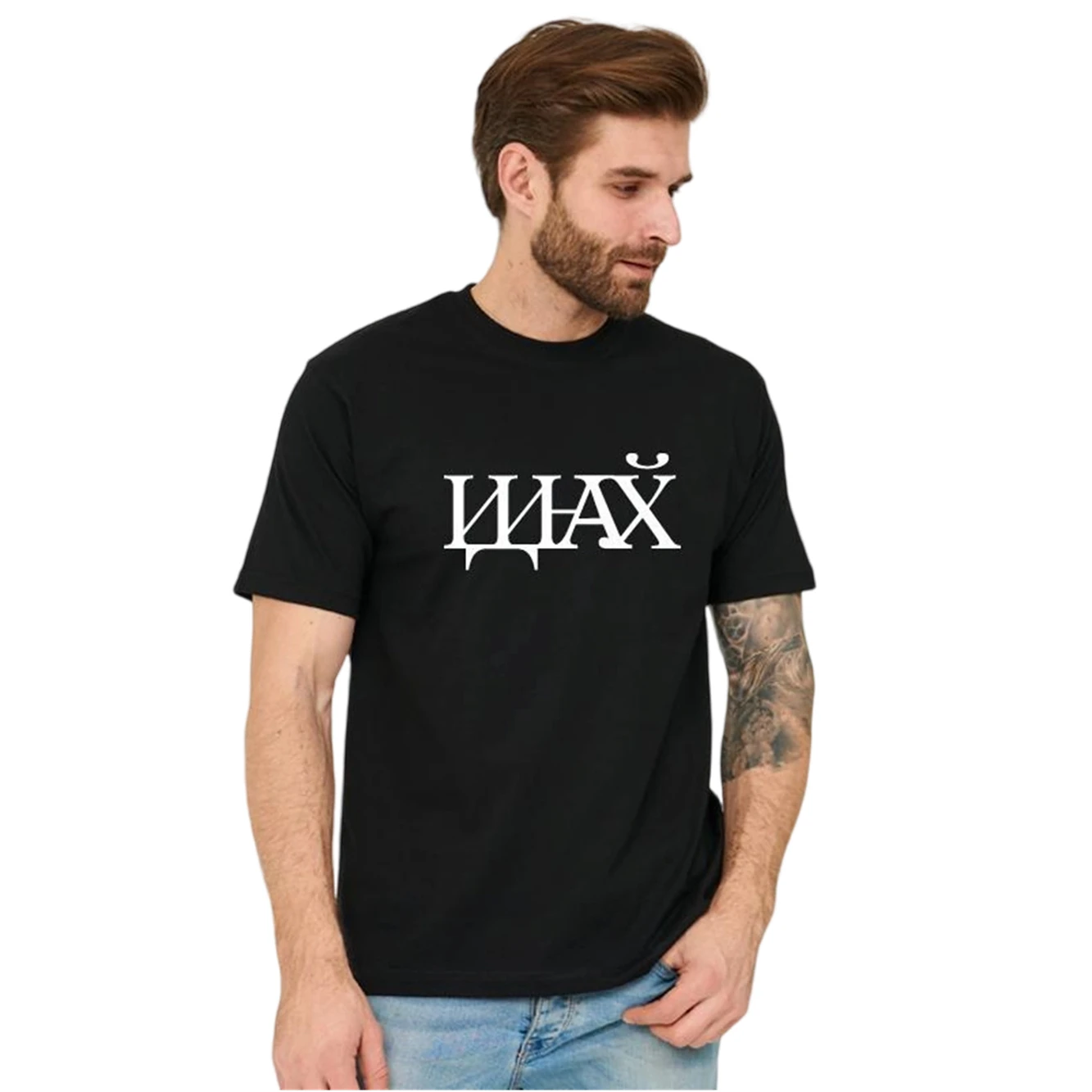 Porzingis Creative Letter Stitching Unisex T-shirt With Russian Inscription Fashion Black Casual O-neck Tees 100% Cotton