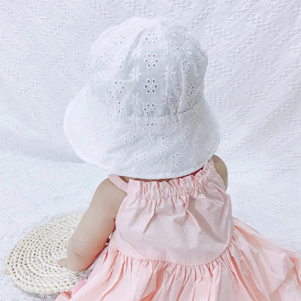 

Baby Cotton Fisherman's Hat Head Protector Sunscreen Has Bonnet Lace Newborn Summer