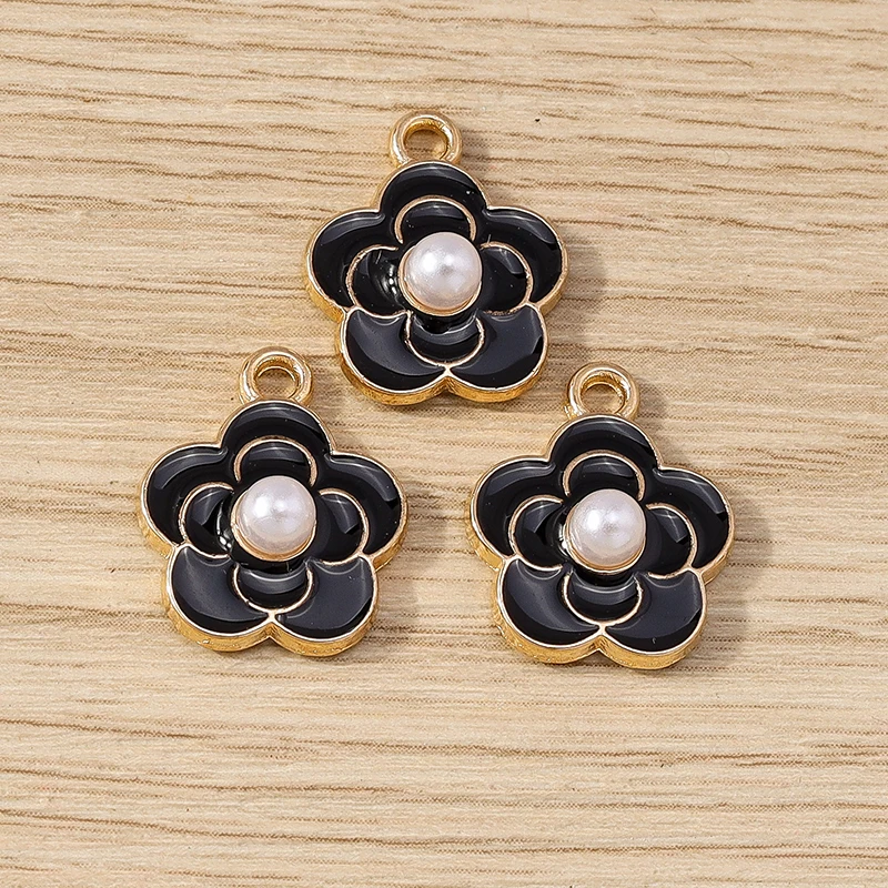10 Stück Modische Bunte Emaille-Blumenanhänger für Schmuckherstellung, Ohrhänger, Halsketten, Armbänder, DIY-Bastelzubehör – Detail 9