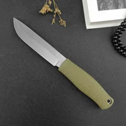 BM202 Small Straight Knife D2 Blade Nylon fiber handle Outdoor camping hiking portable Tactical hunting knife cowhhide sheath