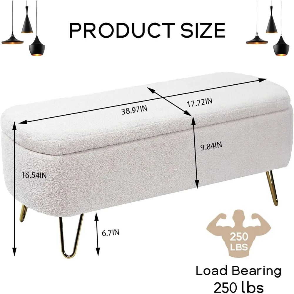 مقعد عثماني للتخزين بنمط عتيق، مقعد مدخل منجد، مقعد تخزين للسرير ذو أرجل ذهبية، مقعد تخزين مبطن