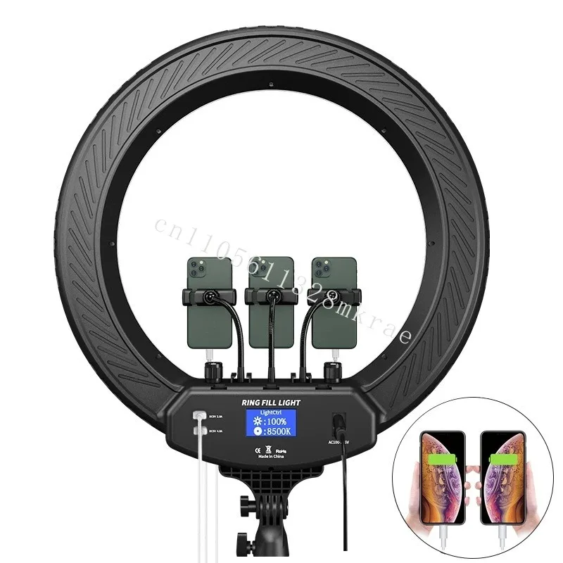 

New camera equipped with 22 inch LED ring fill light - dimmable selfie/photo lighting professional on-site