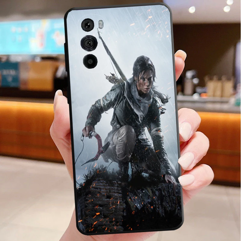 حافظة هاتف لهاتف موتورولا إيدج 50 40 برو 60 50 40 30 Ultra Neo Fusion Moto G85 G72 G53 G54 G84 G13 G32 لارا كروفت تومب رايدر #6