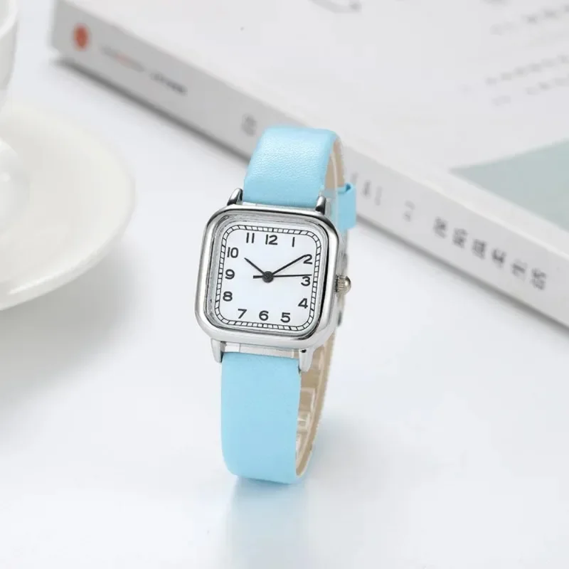 Montre-bracelet carrée à quartz avec bracelet en cuir pour femme, petite montre-bracelet Shoous, horloge de luxe pour femme, étudiant, décontracté, mode, magasin san martin