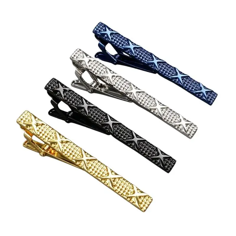 Men's Tie Clip Classic Metal Stripe Jewelry Rustproof Necktie Clasp for Business Suit Daily Wear Father's Day Gift for Dad