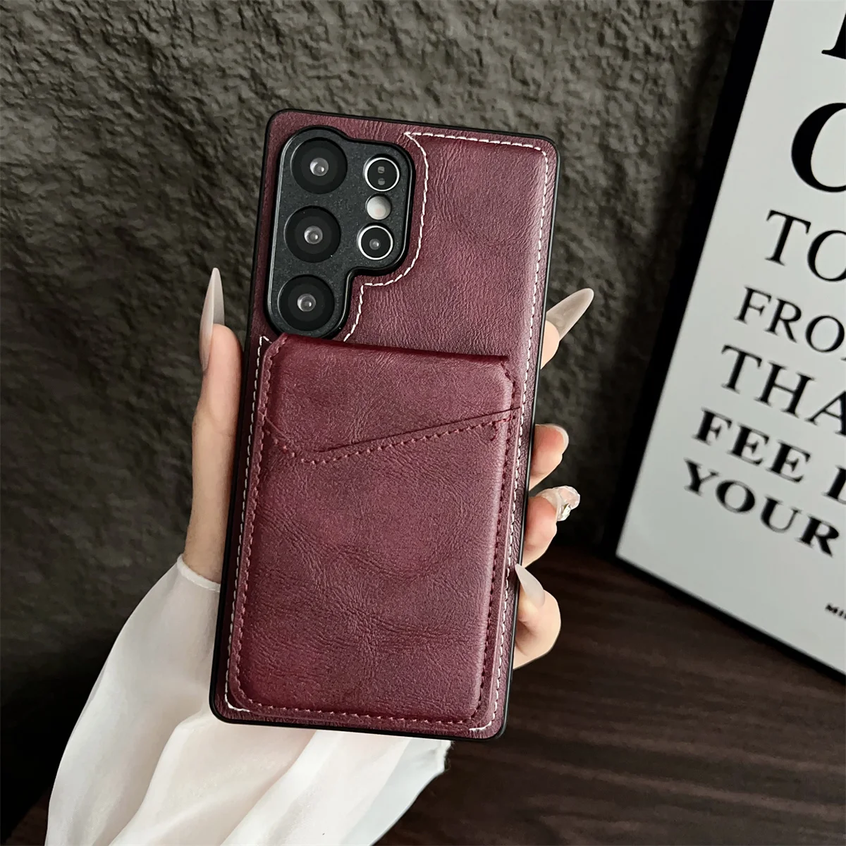 Magnetische portemonnee kaarthouder telefoonhoesje voor Samsung Galaxy S25 FE S24 Ultra S22 Plus A15 A16 A17 A25 A26 A35 A36 A55 A56 A06 A07