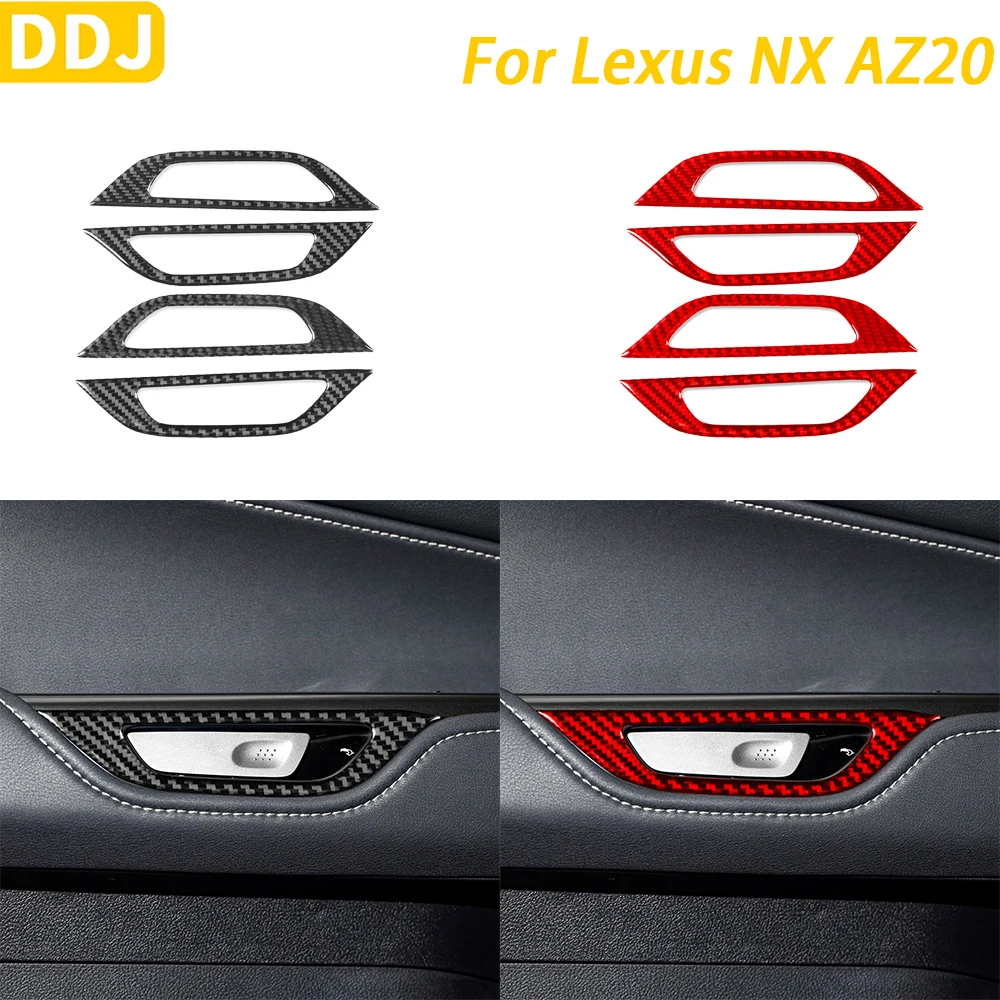 

For Lexus NX AZ20 250 350H 450H 2022-2024 Accessories Carbon Fiber Inner Door Handle Panel Cover Car Interior Decoration Sticker