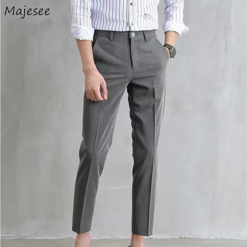 

Pants Men Solid Gentle Design Pantalones Male College High Street Fashion Ulzzang Casual Slim Harajuku Stylish Handsome Trousers